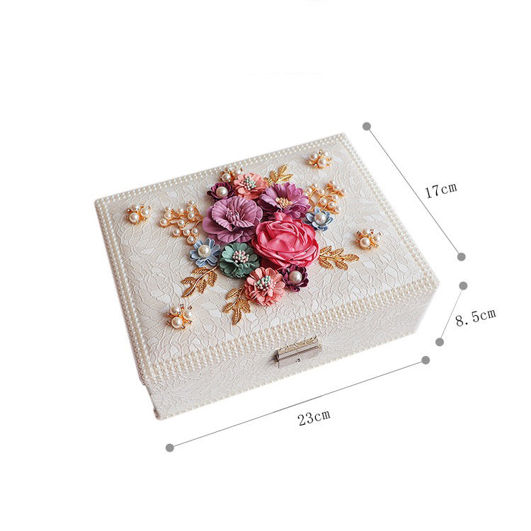 Luxury Floral Jewelry Box - Pink/White Elegance & Storage V Boutique Studio