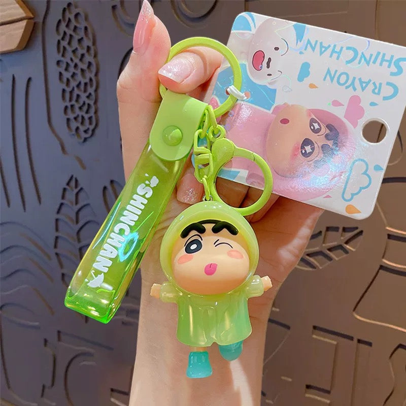 Crayon Shinchan Raincoat Keychain – Cute Cartoon Bag Charm