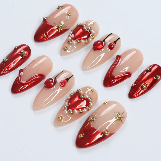 Holiday Glam Press-on Nails V Boutique Studio
