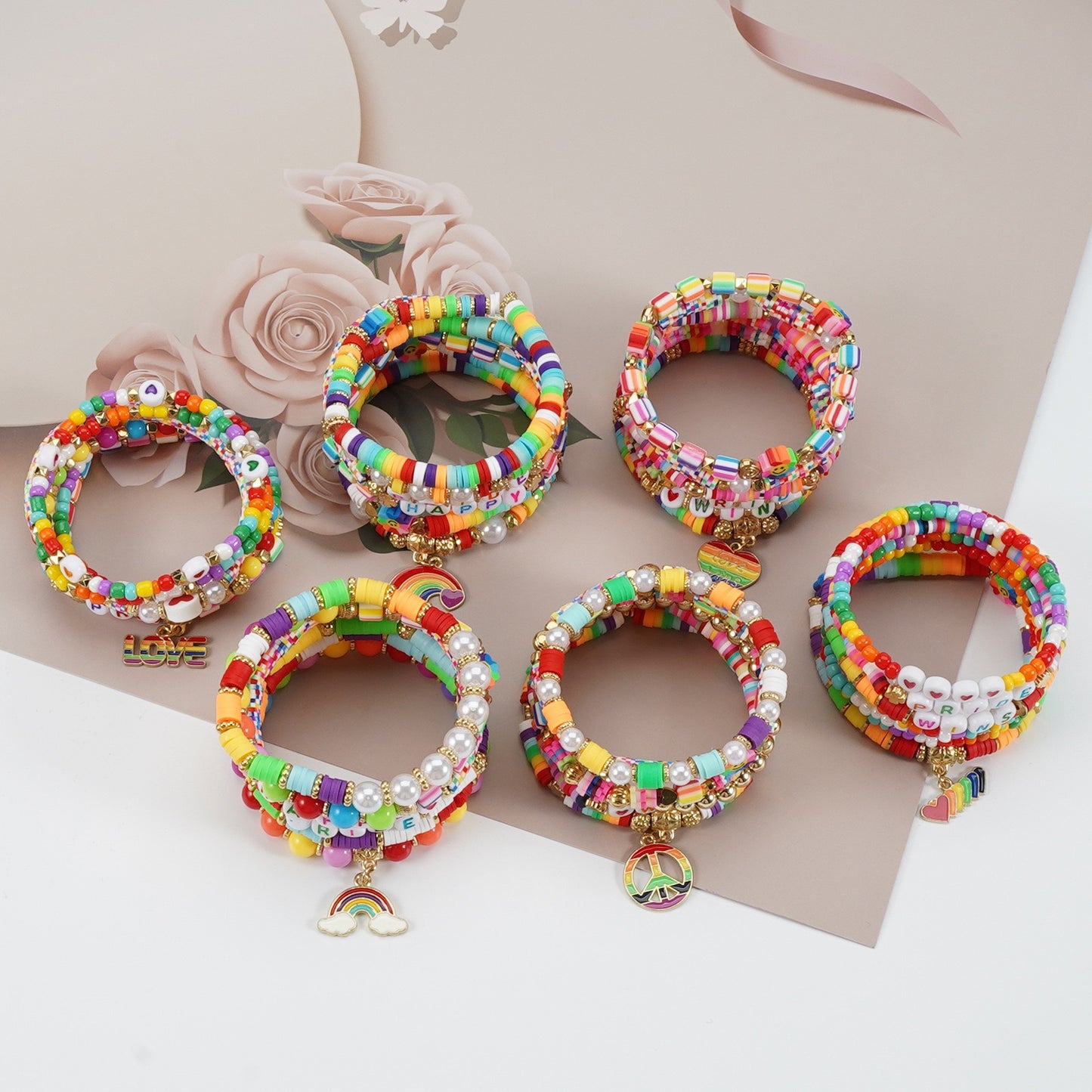 Pride Beaded Bracelet Stack – Rainbow Jewelry for Pride Month