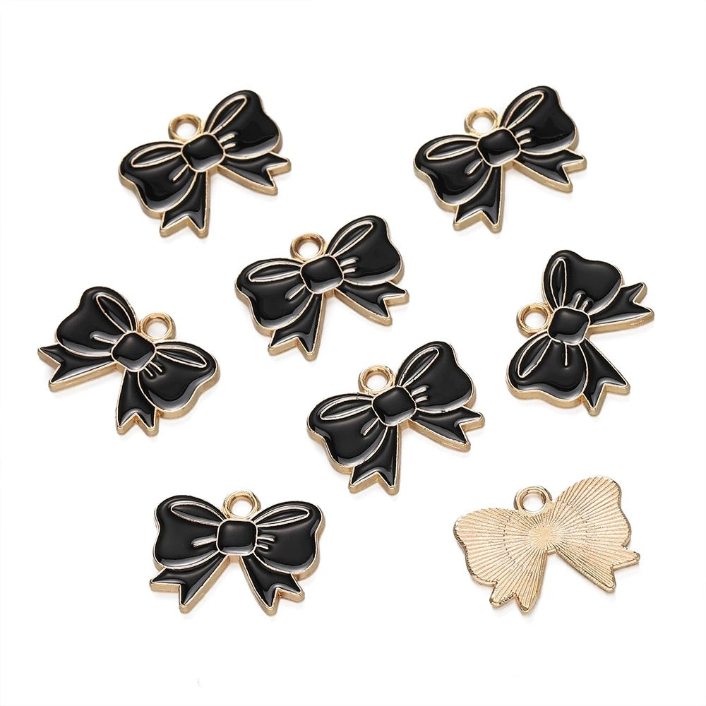 Colorful Bow Alloy Charms for Jewelry Making - Cute DIY & Craft Projects (Set of 8)