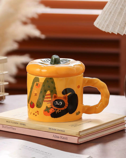 Cozy Cat Pumpkin Ceramic Mug V Boutique Studio