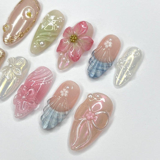 Sweet Floral Press-on Nails V Boutique Studio