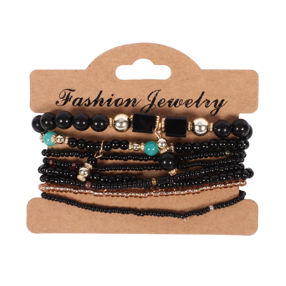 Beaded Bracelet Stack – Multi-Layer Colorful Jewelry for Women