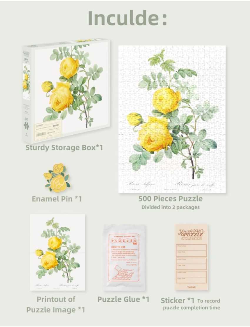 The Bible of Roses (Yellow) 500 Pieces Jigsaw Puzzle