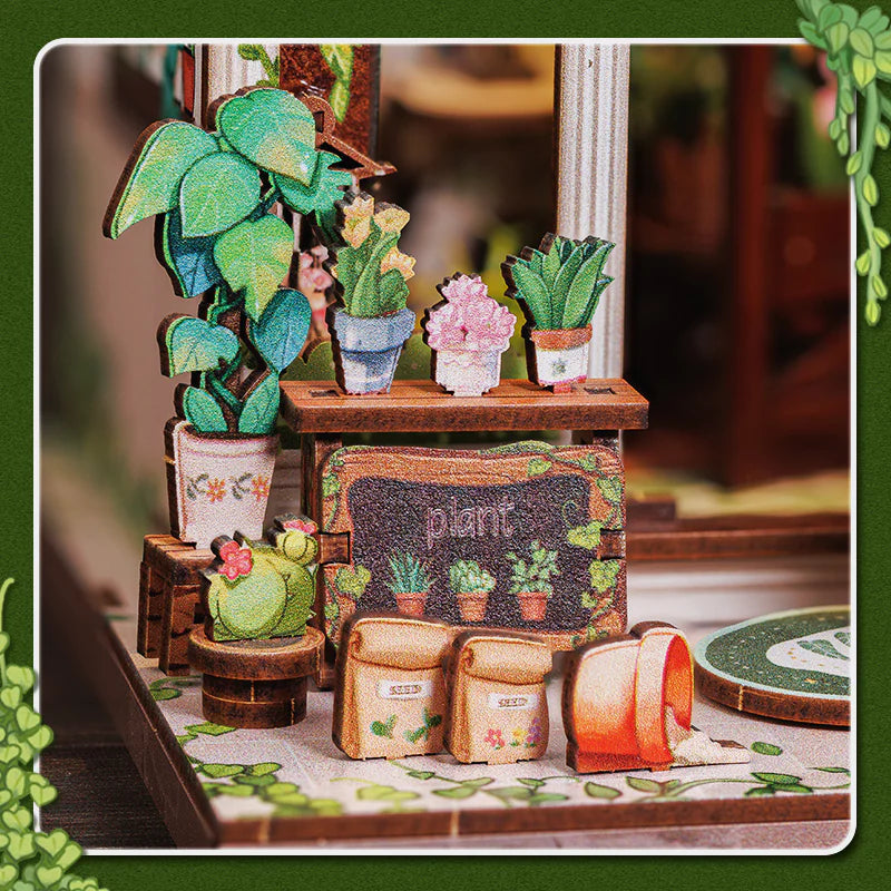 Green Life Bookshop – DIY Wooden Miniature Book Nook Kit