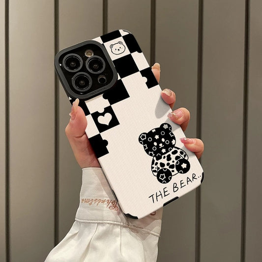 Cute Animal Checkerboard Phone Case