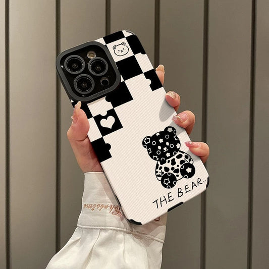 Cute Animal Checkerboard Phone Case V Boutique Studio