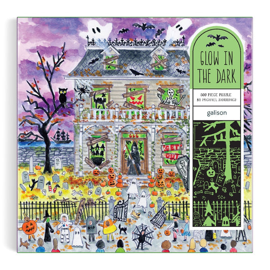 Michael Storrings Haunted House 500 Piece Glow in the Dark Puzzle Galison