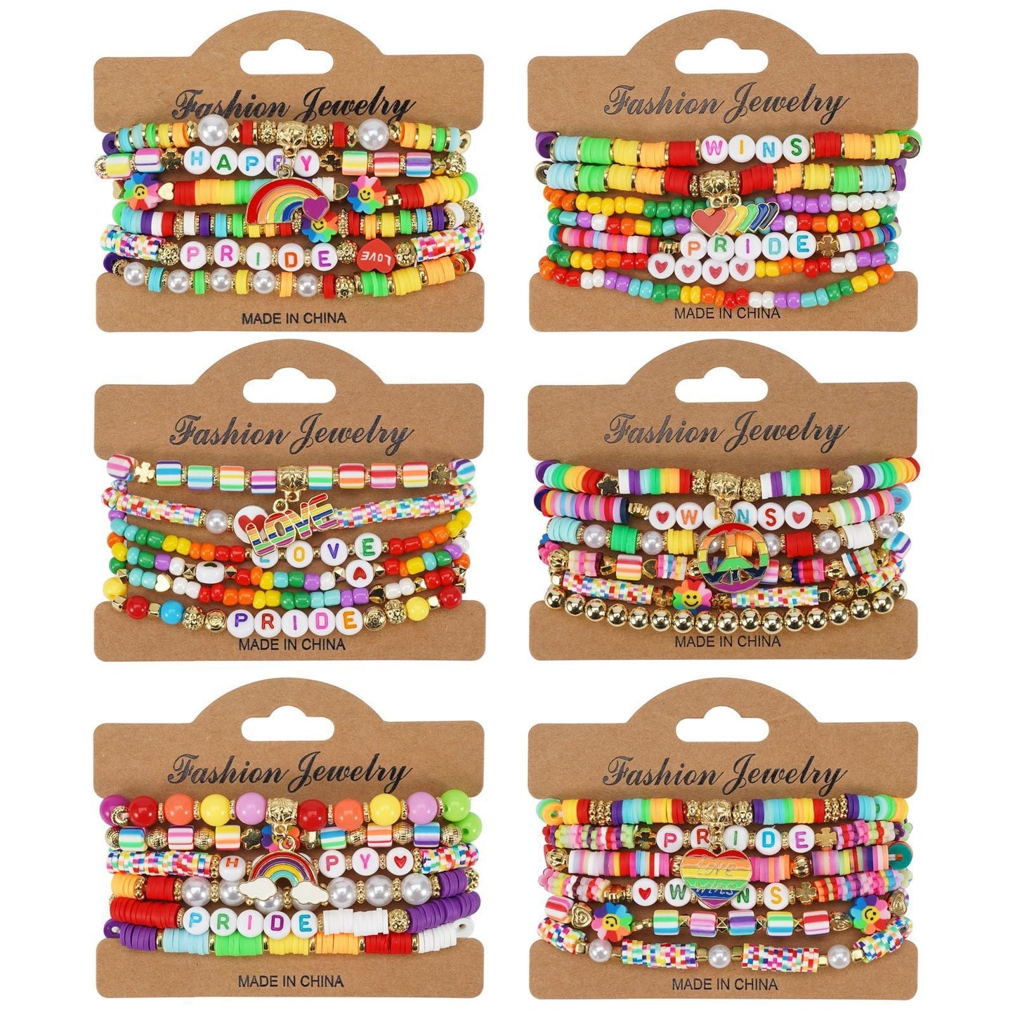 Pride Beaded Bracelet Stack – Rainbow Jewelry for Pride Month V Boutique Studio