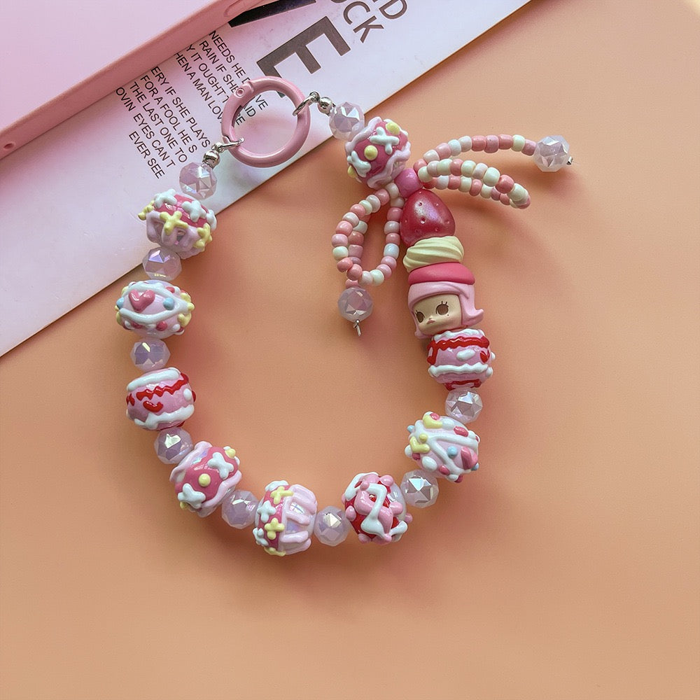 Handmade Beaded Cute Character Phone Lanyard