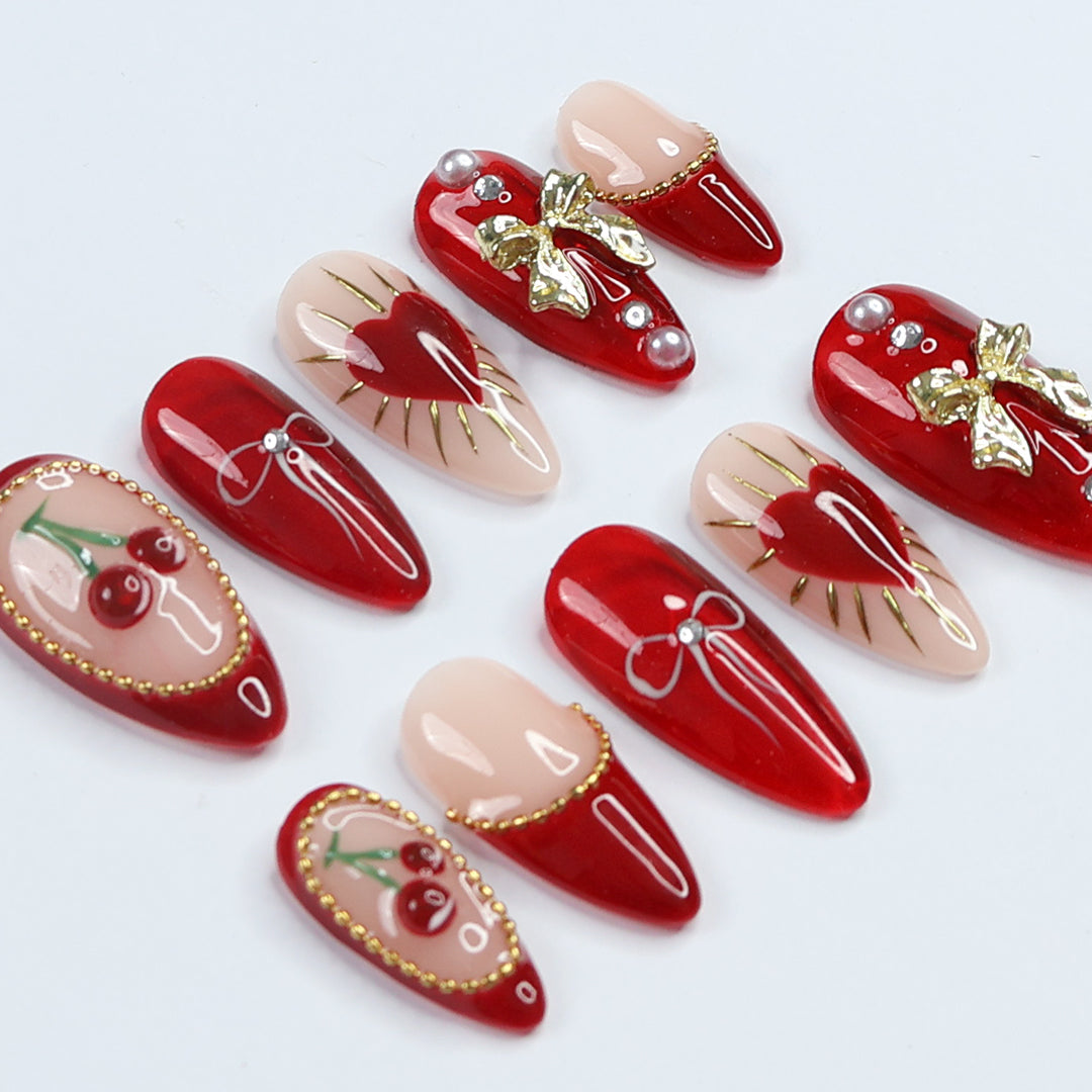 Cherry Sweetheart Press-on Nails