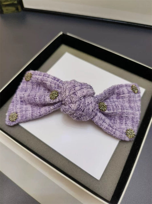 Tweed Elegance Bow Clips V Boutique Studio