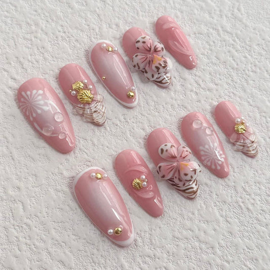 Pink Blossom Press-on Nails V Boutique Studio