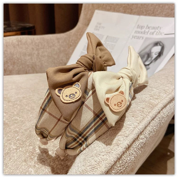 Bear Love Plaid Headband