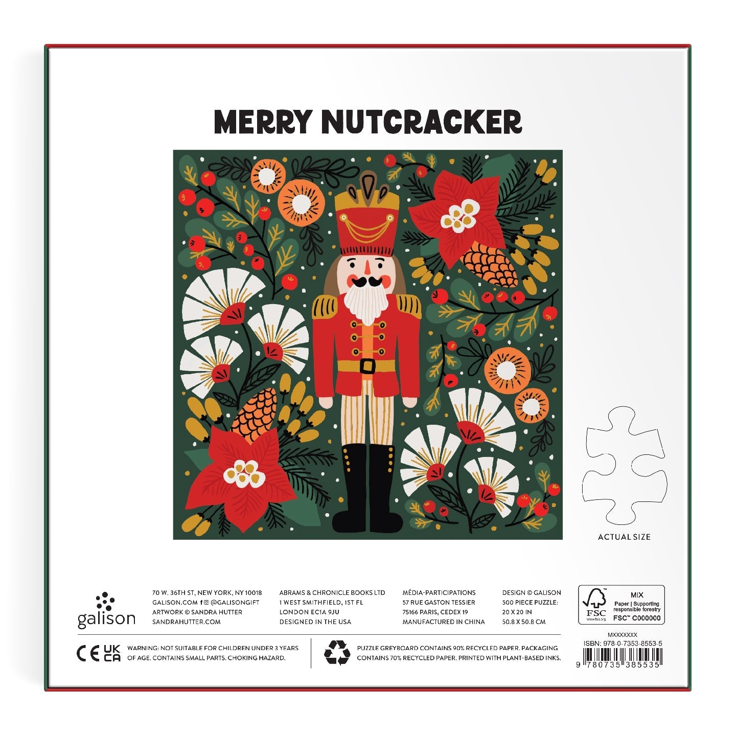 Merry Nutcracker 500 Piece Foil Puzzle Galison