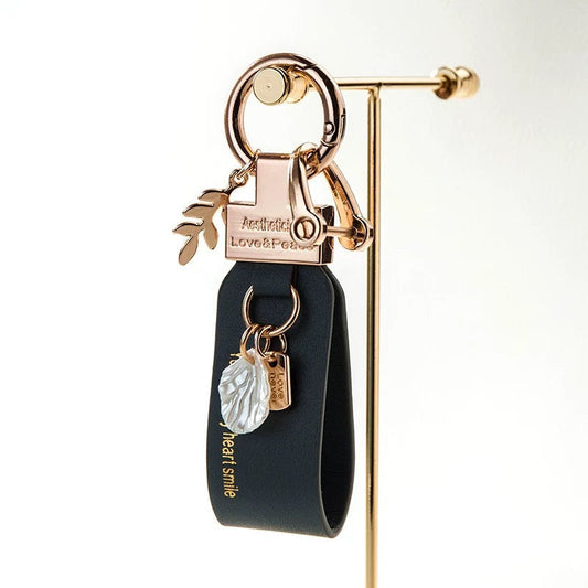 Love & Peace Leather Keychain V Boutique Studio-New