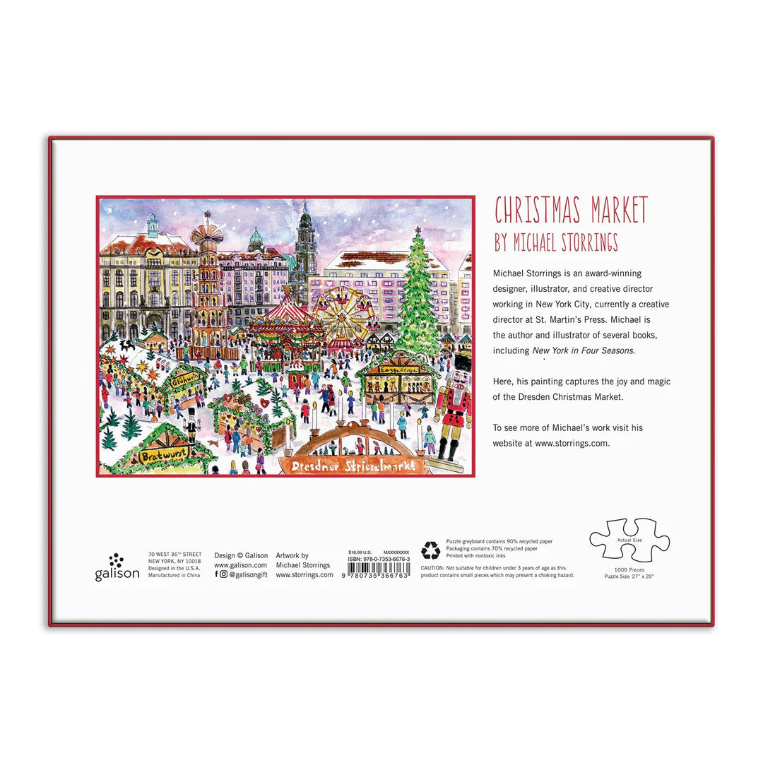 Michael Storrings Christmas Market in Dresden 1000 Piece Puzzle Galison
