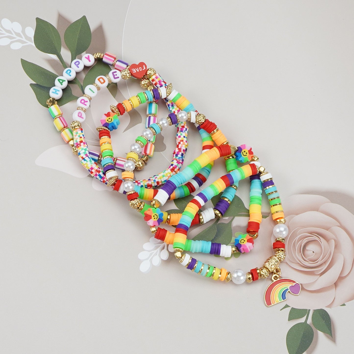 Pride Beaded Bracelet Stack – Rainbow Jewelry for Pride Month
