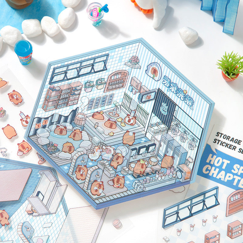 Mini World 3D Scene Stickers – DIY Room Kit for Journals & Crafts