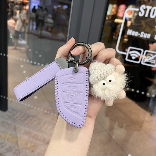 Protective Leather Car Key Fob Cover for BMW Series