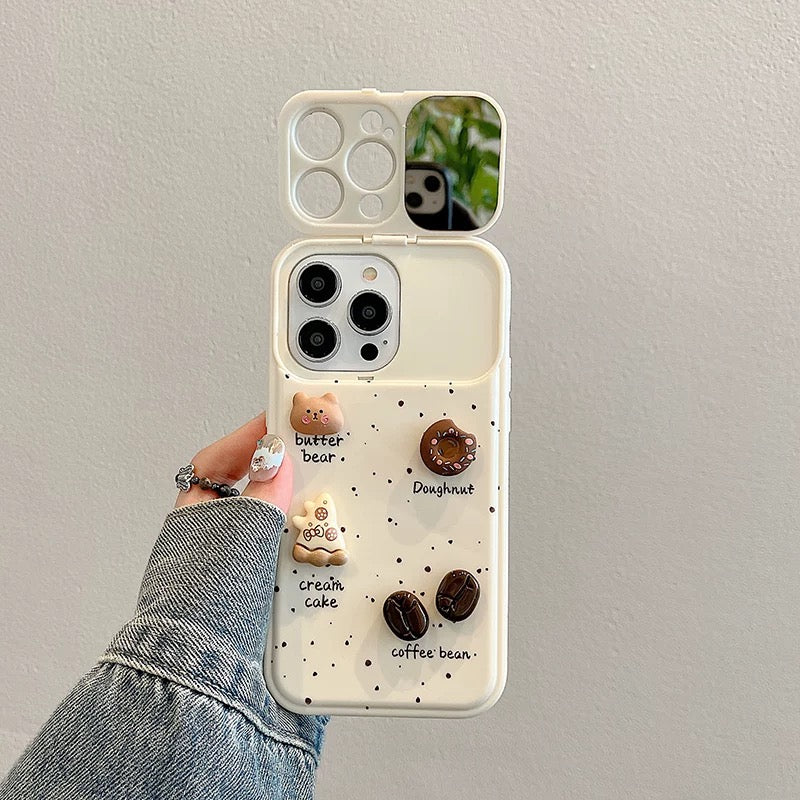Protective Coffee Cup Phone Case with Built-in Mirror