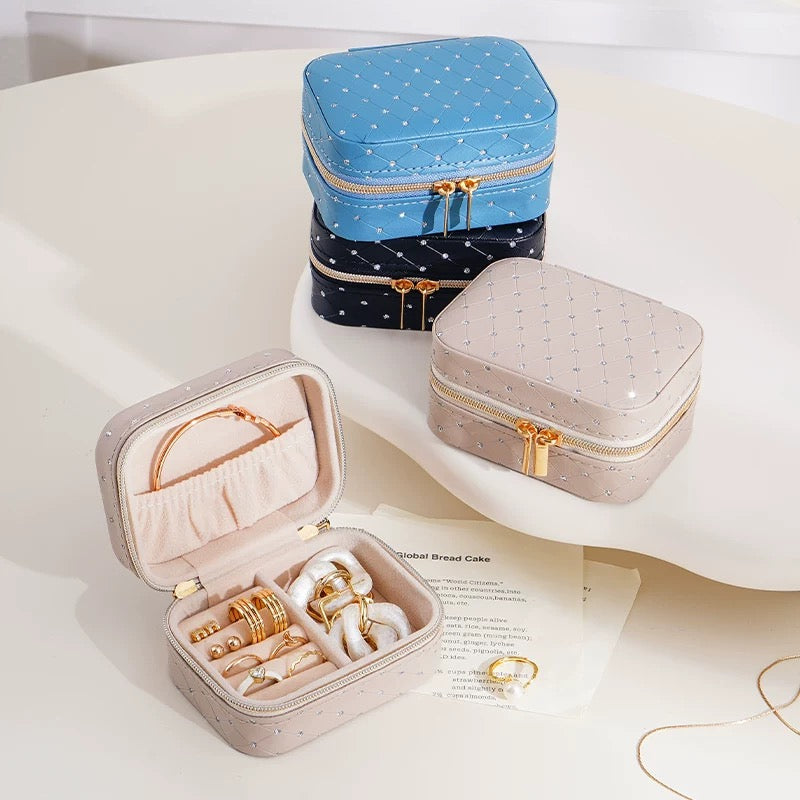 Luxury Quilted Jewelry Storage Box V Boutique Studio