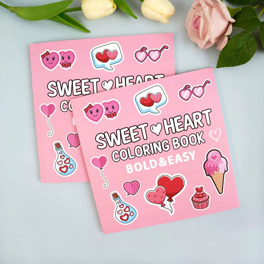 Sweet Heart Coloring Book – Cute & Easy Valentine-Themed Illustrations V Boutique Studio