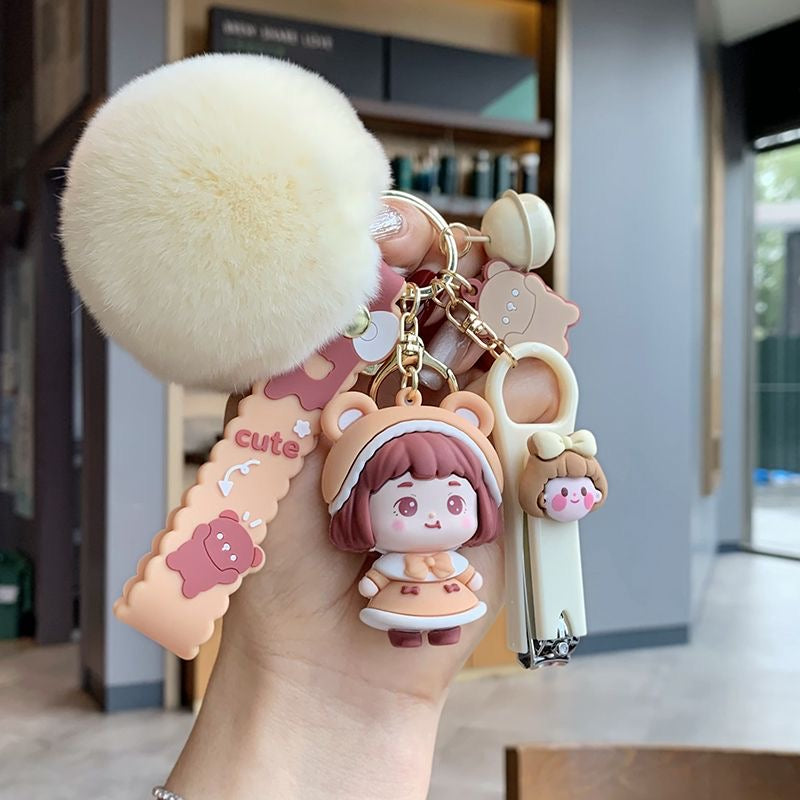 Kawaii Girl Keychain Set