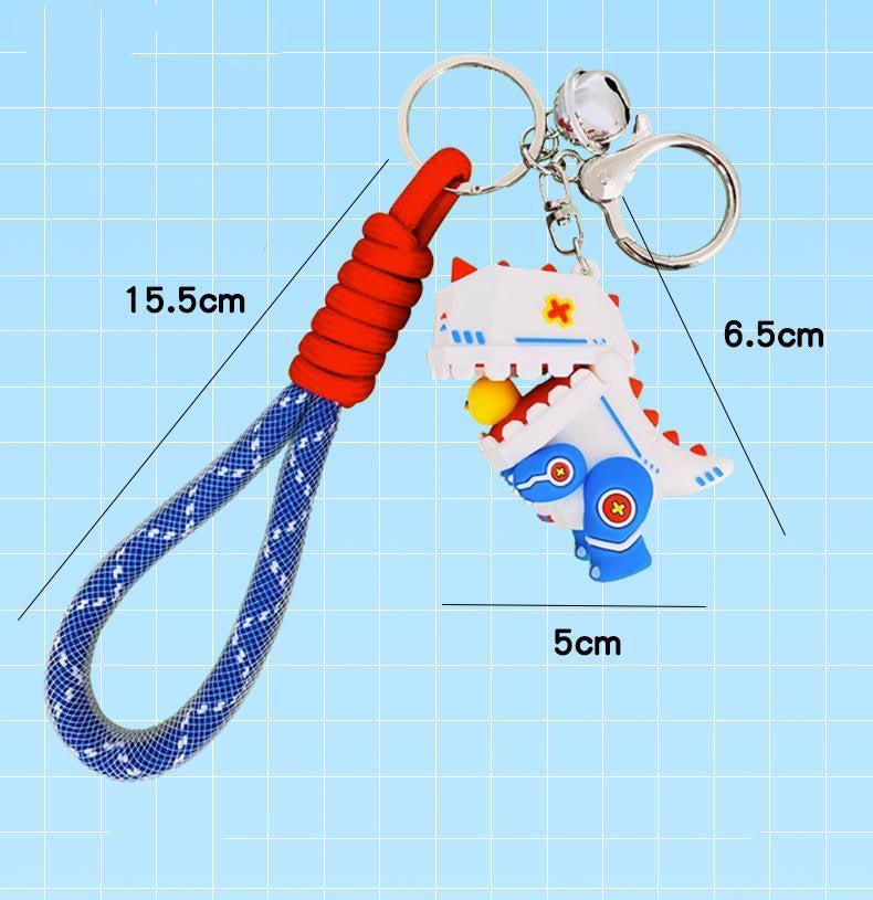 Cute Dinosaur Robot Keychain – Colorful & Fun Keyring Accessory V Boutique Studio