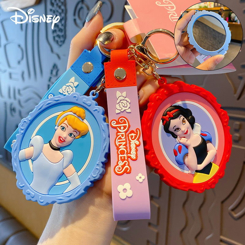 Disney Princess Portable Mirror Keychain – Cute Travel Makeup Mirror