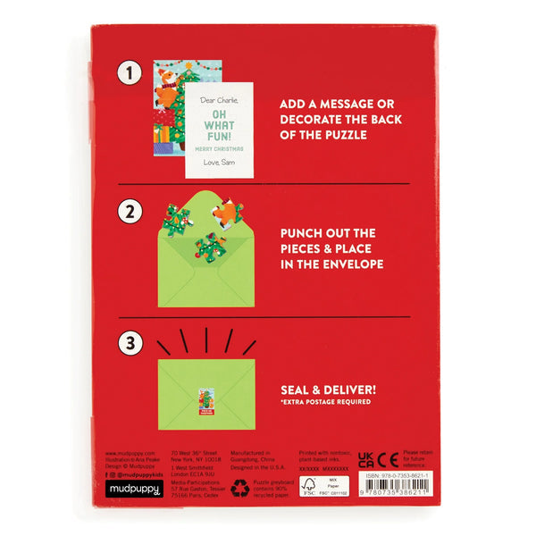 Christmas Critters Greeting Card Puzzle Mudpuppy