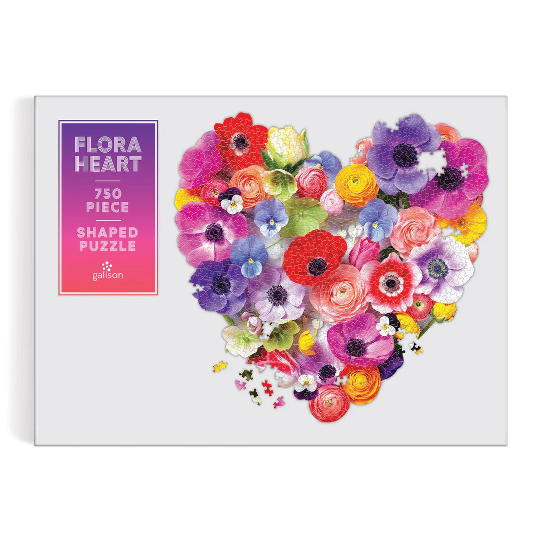 Flora Heart 750 Piece Shaped Puzzle