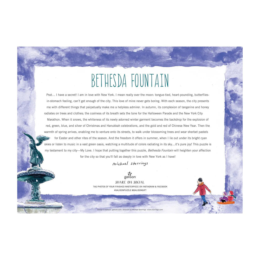 Michael Storrings Bethesda Fountain 1000 Piece Jigsaw Puzzle Galison