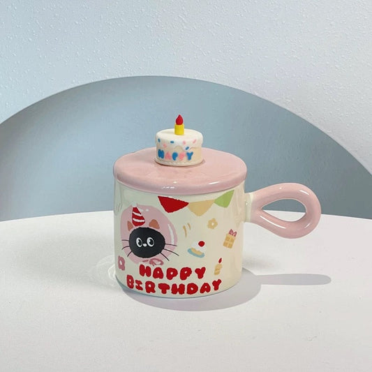 Happy Birthday Lovely Cat Ceramic Mug V Boutique Studio