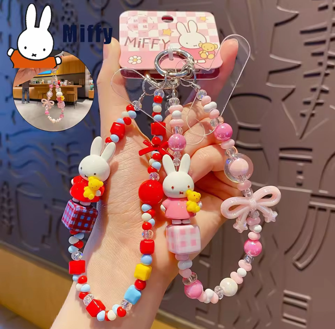 Miffy Kawaii Beaded Phone Charm V Boutique Studio