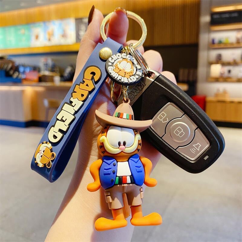 Garfield Cartoon Figure Keychain Charm