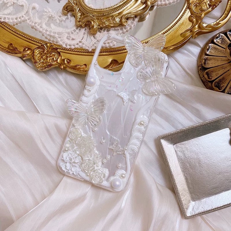 Handmade Dreamy Pearl Butterfly Phone Case