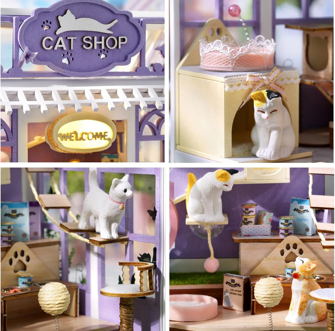Cat Shop Miniature House – DIY Kit for Cat Lovers