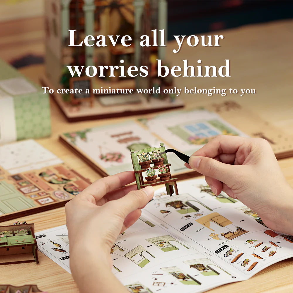 Champs-Élysées Florist – DIY Wooden Miniature Book Nook Kit