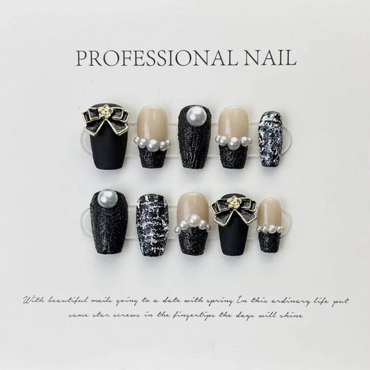 Midnight Elegance Press-on Nails V Boutique Studio-New
