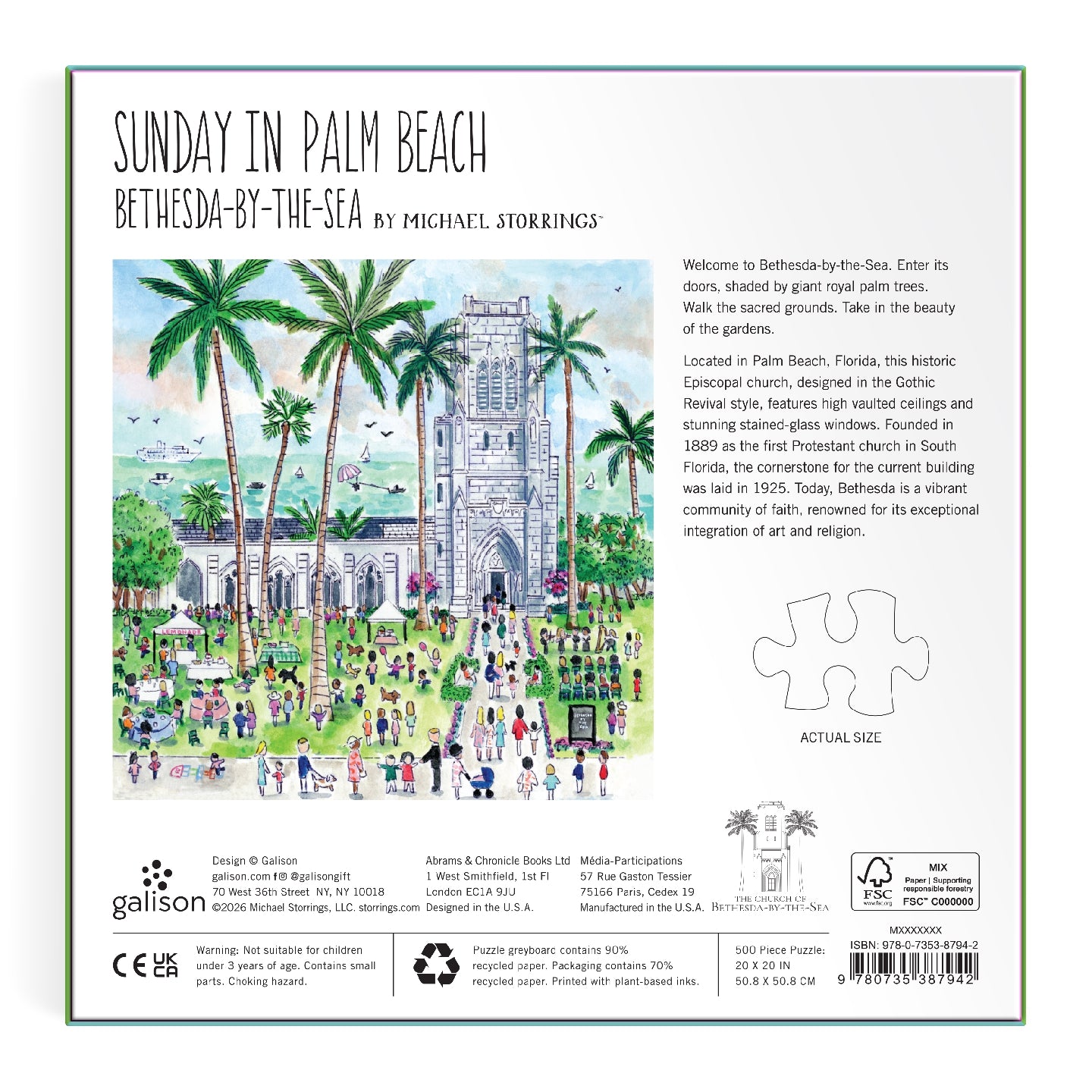 Michael Storrings Sunday in Palm Beach Bethesda by the Sea 500 Piece Puzzle