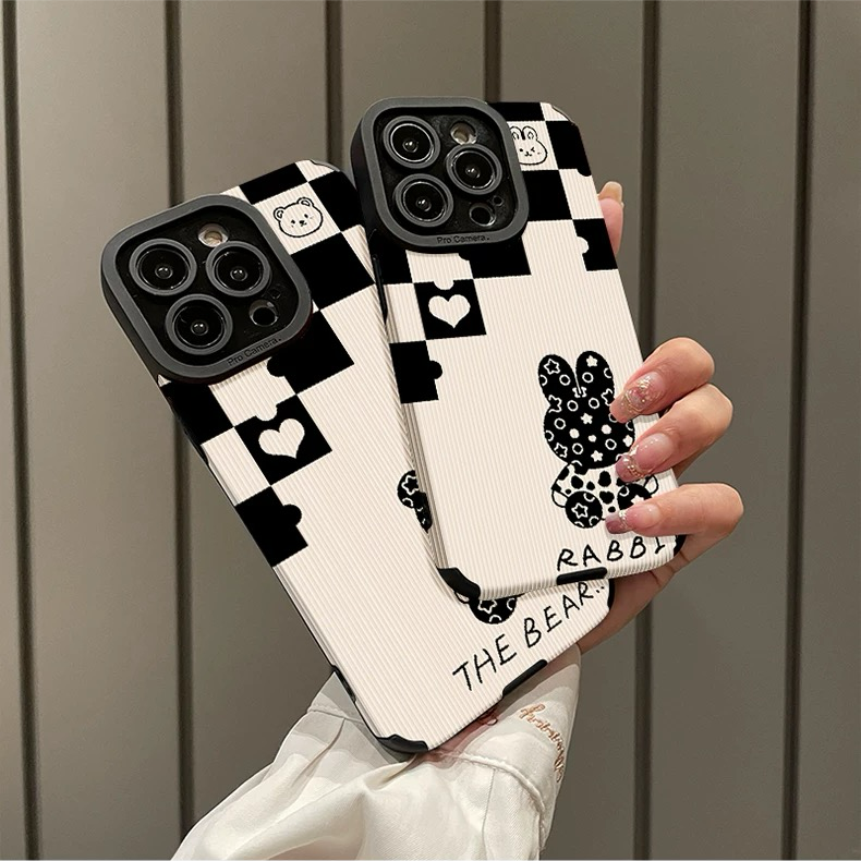 Cute Animal Checkerboard Phone Case