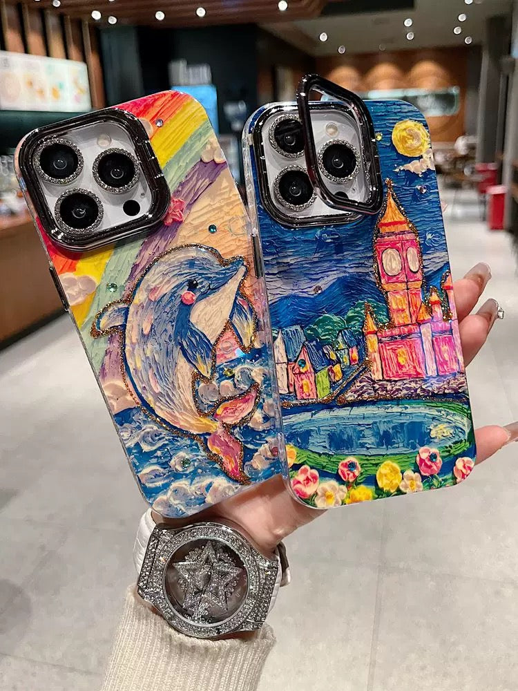 Dreamy Phone Case – Castle, Dolphin & Starry Town Series