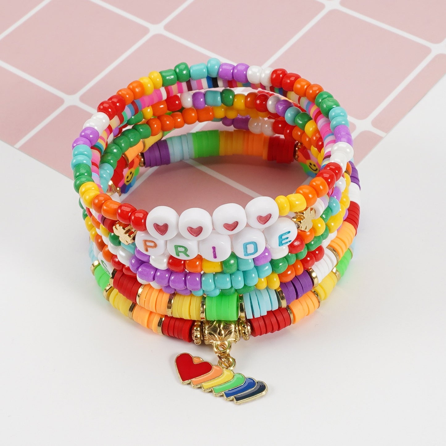 Pride Beaded Bracelet Stack – Rainbow Jewelry for Pride Month