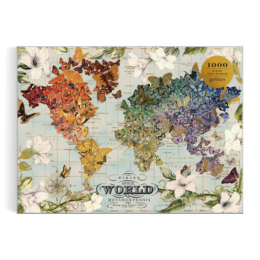 Wendy Gold Winged Metamorphosis 1000 Piece Foil Puzzle Galison