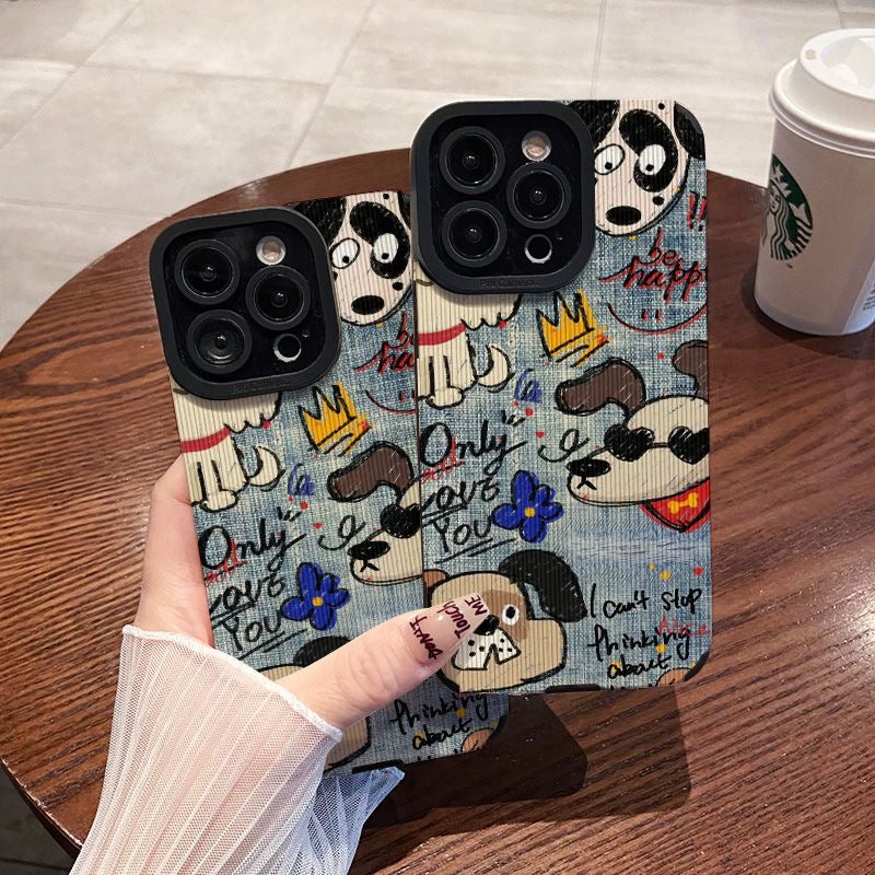 Playful Puppies Denim Phone Case