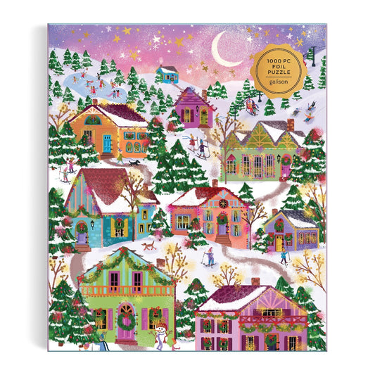 Joy Laforme Snowcap Village 1000 Piece Foil Puzzle Galison