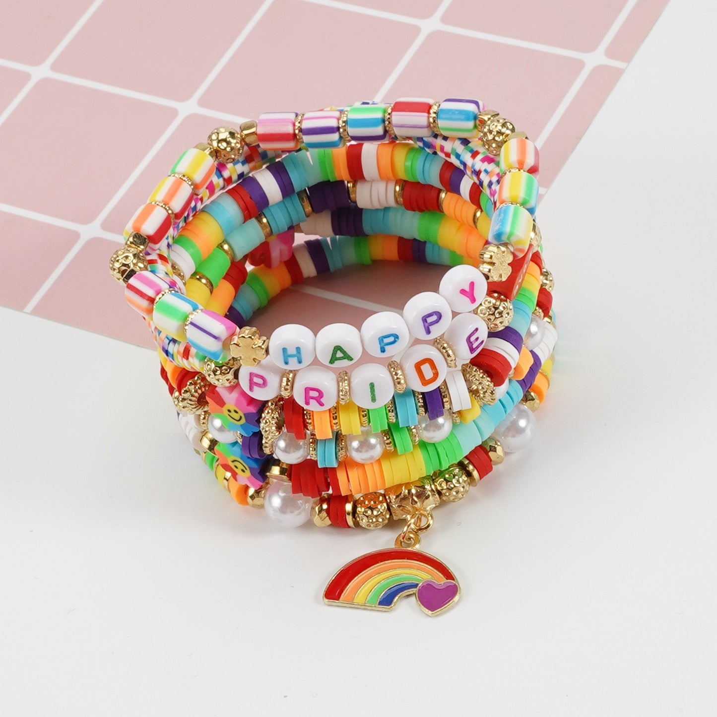 Pride Beaded Bracelet Stack – Rainbow Jewelry for Pride Month