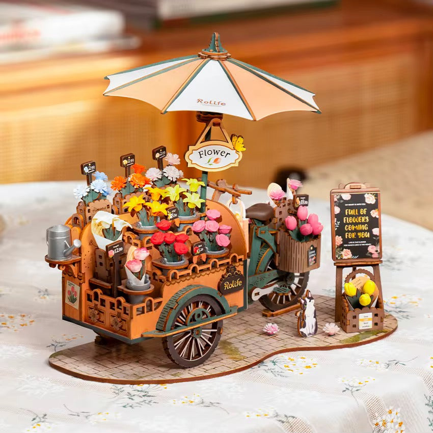 3D Blossom Cart Puzzle – Delightful Handmade Gift